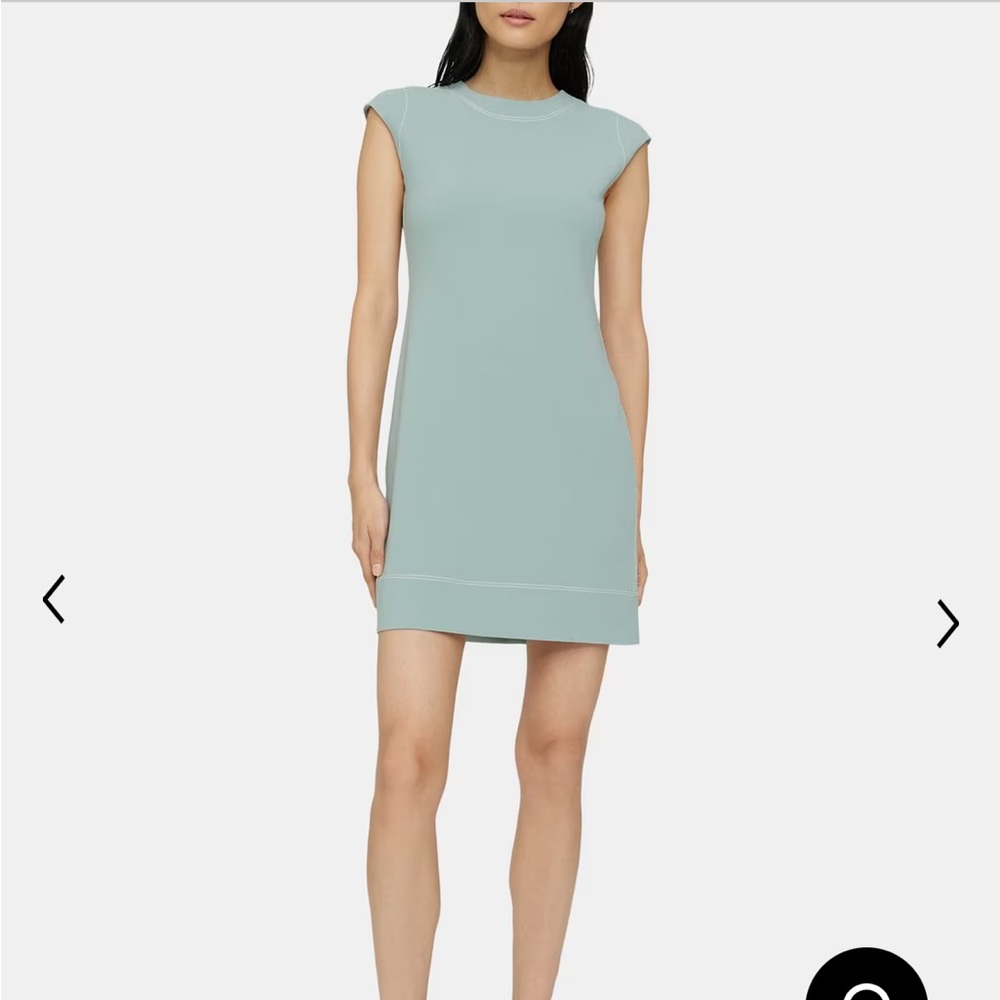 NWOT Theory Crepe Cap Sleeve Embroidered Dress